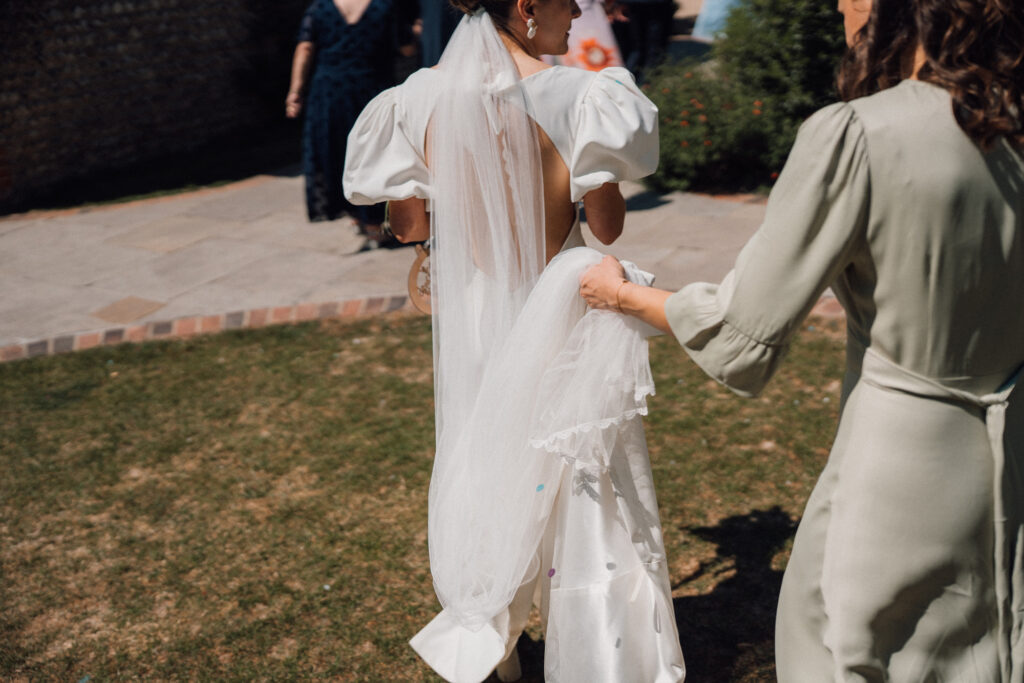 Edwina O Gorman Wedding Dress, Puff Sleeves