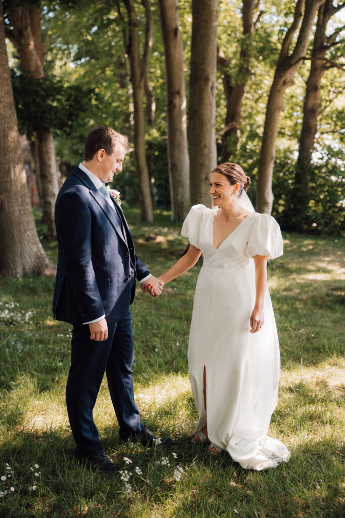 Edwina O Gorman Wedding Dress, Puff Sleeves