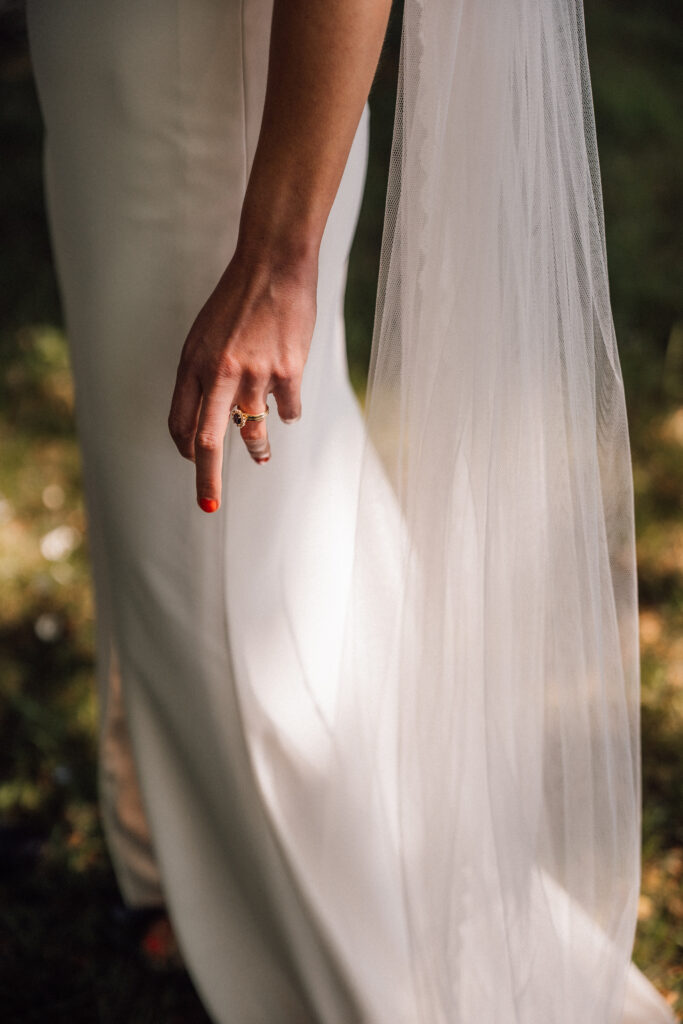 Edwina O Gorman Wedding Dress, Puff Sleeves